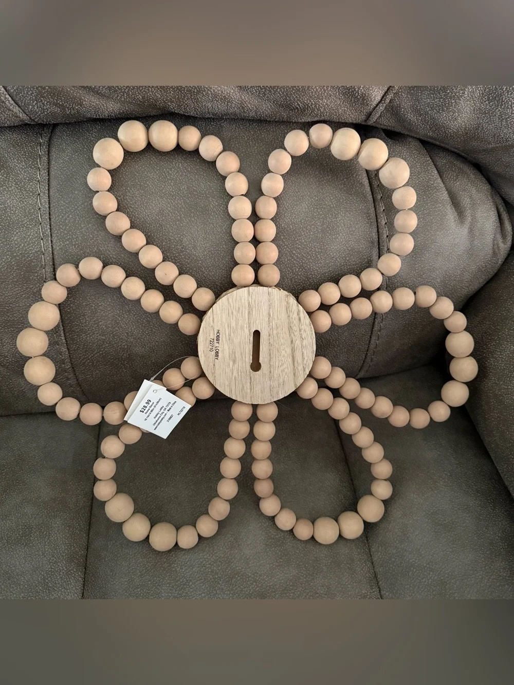 Beaded Flower Wood Wall Decor